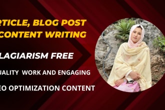 be your SEO content writer, blog post and article writer