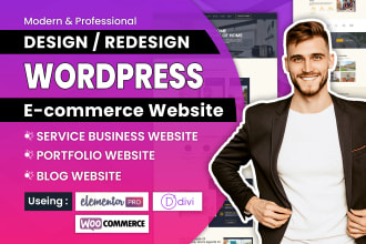 do business, blog, portfolio, ecommerce wordpress website by elementor pro, divi