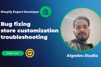 do shopify bug fixing, store customization, troubleshooting