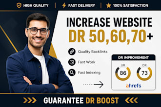 increase dr to 50, 60, 70, permanent ahrefs dr increase, non drop