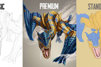 draw custom fantasy creature, monster or character