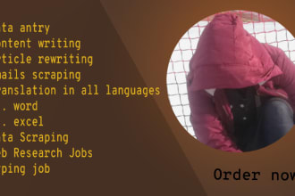 data entry and  ms excel, ms word, article rewriting