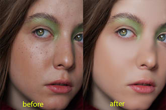 do portrait retouch , beautify face and photo edit