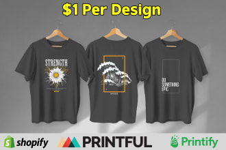 design bulk t shirt for shopify,printful and merch amazon
