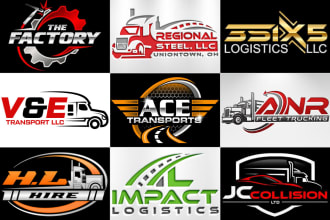 design awesome transport logistic and trucking logo