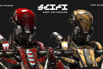 design 3d sci fi mech, robot and creature concept models