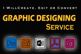 do your indesign, photoshop, illustrator, PDF, or powerpoint project work