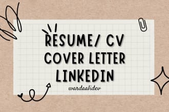 professionally write and edit your resume, cover letter and linkedin profile