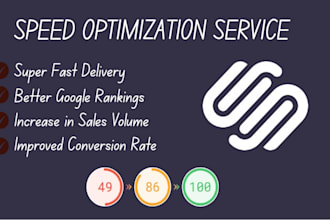 increase speed up your squarespace website within 6 hrs
