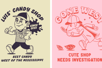 create vintage cartoon mascot logo or tshirt design