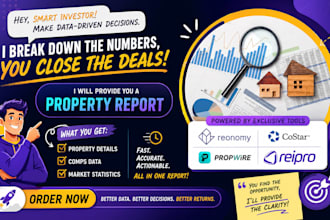 provide you real estate property report with market research