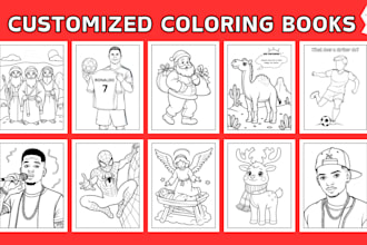 create best kids colouring book cover and custom interior pages for amazon KDP
