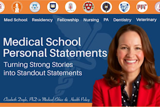 heavily edit your medical school, residency, or fellowship personal statement