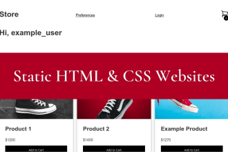 do a static html, css custom website