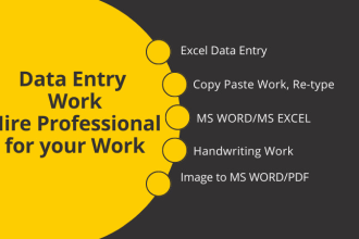 do data entry ms word typing handwriting retype documents excel copy paste job