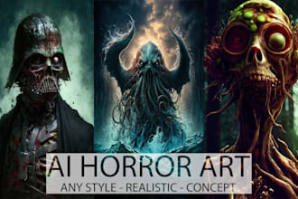 create terrifying ai horror art in any style or theme