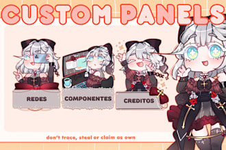 create cute custom twitch panels in chibi style