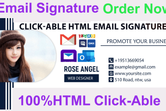 create clickable HTML coding email signature