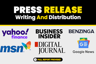 write and publish your press release to premium media outlets