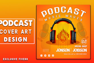 do custom podcast cover art, podcast artwork and social media design