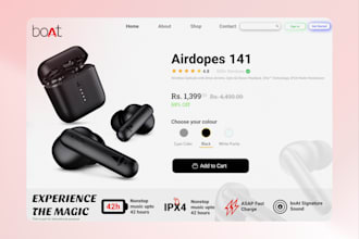design a professional landing page of your product