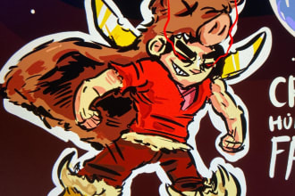 digitally paint original character art in comic or cartoon style