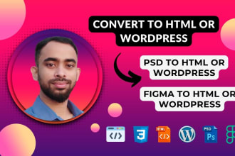 convert psd wordpress, figma to wordpress or html to wordpress website design