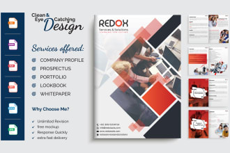 design company profile, prospectus, annual report, digital or pdf brochure