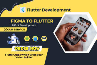 design bespoke flutter UI convert figma xd to flutter app