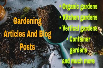 write organic gardening, seed starting, and planting articles
