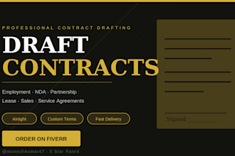 draft contracts employment, nda, partnership leases sales and service agreements