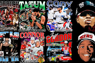 design a crazy vintage bootleg tshirt, rap, sport, nba tee