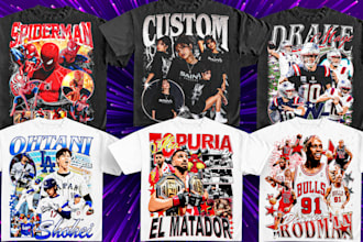 design a crazy vintage bootleg tshirt, rap, sport, nba tee