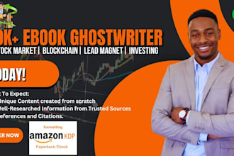 ghostwrite top notch ebook on stock market, finance, investing andcryptocurrency