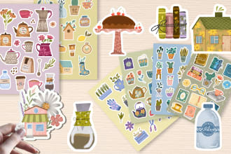 create custom set of cozy stickers