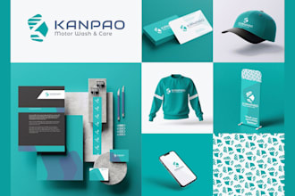 do custom brand logo design and branding kit