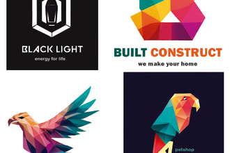 design your professional polygonal logo