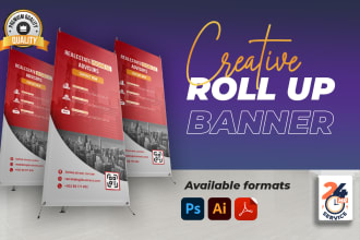 design retractable banner, pull up banner, and standee