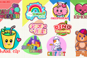 design cute kawaii, vtuber and streamer logo