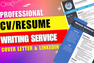 be professional expert cv maker, cover letter and linkedin profile
