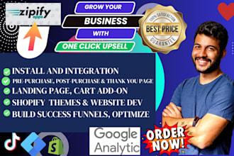 set up zipify one click upsell in shopify store with landing pages