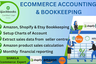 do amazon bookkeeping, shopify bookkeeping in quickbooks online