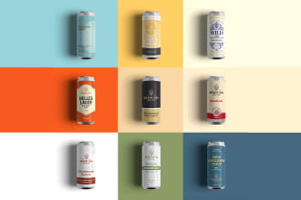 design premium energy drink, soda, and beer can label