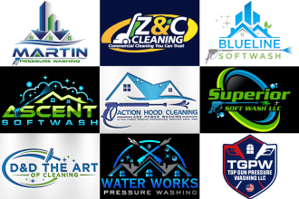 design pressure washing cleaning and power washing logo within 12 hours