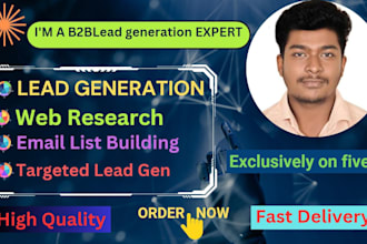 lead generation data collection email finding typing virtual assistant