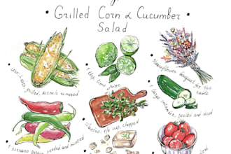 draw food sketching illustration