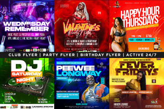 create club flyer, event flyer, dj, concert, sport, party flyer