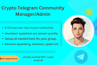 be crypto telegram community manager and admin or moderator