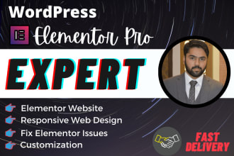 be your wordpress elementor expert for creating elementor pro website