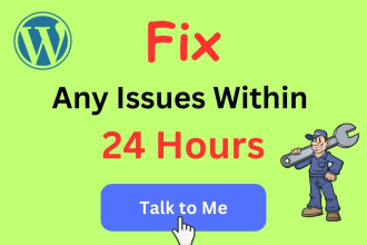 fix any wordpress issues and bugs within 24 hours